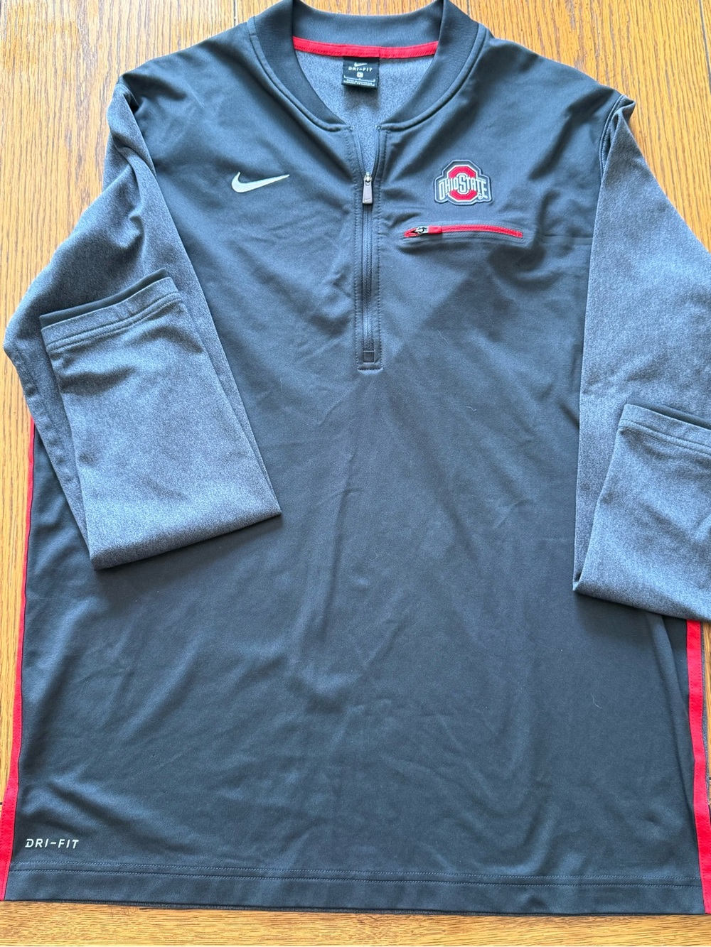 Nike Black and Red Ohio State Quarter-Zip Pullover